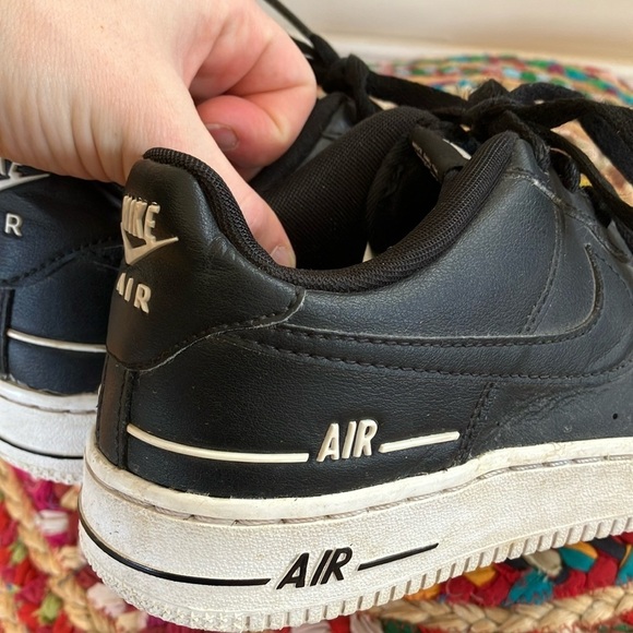 Nike Black and White Air Force 1 Sneakers - Picture 5 of 8